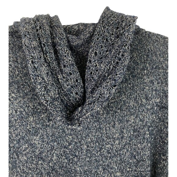 Charter Club Womens Size Large Blue Hooded Open Front Cardigan Sweater - Picture 5 of 8